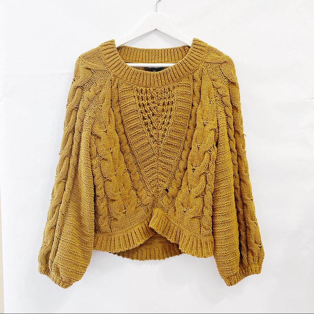 Express Balloon Sleeves Sweater Mustard Yellow View 6